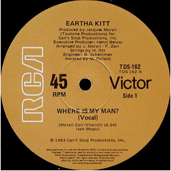 Eartha Kitt Where Is My Man USED VINYL 12INCH 45 RPM