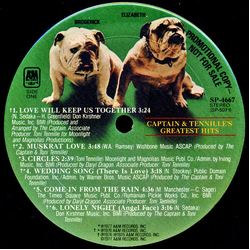 Captain And Tennille Greatest Hits Vinyl LP USED