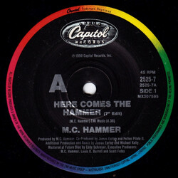 MC Hammer Here Comes The Hammer USED VINYL 7INCH 45 RPM SINGLE
