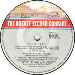 Elton John Blue Eyes Vinyl 7" USED