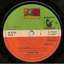 Boney M. Belfast USED VINYL 7INCH 45 RPM SINGLE