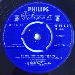 Vic Damone On The Street Where You Live USED VINYL 7INCH SINGLE