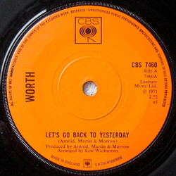 Worth (2) Let's Go Back To Yesterday USED VINYL 7INCH 45 RPM