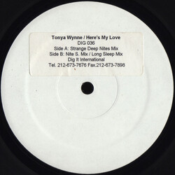 Tonya Wynne Here's My Love USED VINYL 12INCH 33 S RPM WHITE LABEL