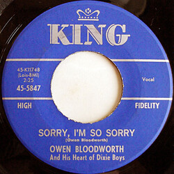 Owen Bloodworth And His Heart of Dixie Boys Sorry, I'm So Sorry  Fortunes, Fortunes, Treasures Unknown USED VINYL 7INCH 45 RPM SINGLE