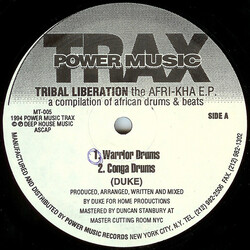 Tribal Liberation The Afri-Kha E.P. (A Compilation Of African Drums & Beats) USED VINYL 12INCH 33 S RPM EP COMPILATION