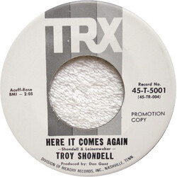 Troy Shondell Here It Comes Again USED VINYL 7INCH 45 RPM SINGLE PROMO