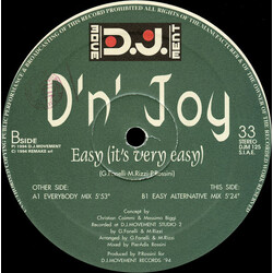 D'n' Joy Easy (It's Very Easy) USED VINYL 12INCH 33 S RPM