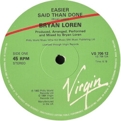 Bryan Loren Easier Said Than Done USED VINYL 12INCH 45 RPM