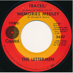 The Lettermen Traces / Memories Medley USED VINYL 7INCH 45 RPM SINGLE