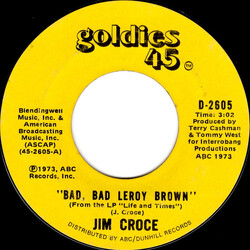 Jim Croce Bad, Bad Leroy Brown / One Less Set Of Footsteps USED VINYL 7INCH 45 RPM REISSUE STYRENE