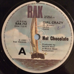 Hot Chocolate Girl Crazy USED VINYL 7INCH 45 RPM SINGLE STEREO