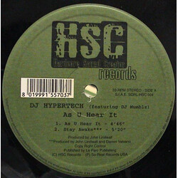 DJ Hypertech / Mumblz As U Hear It USED VINYL 12INCH 33 S RPM