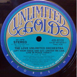 Love Unlimited Orchestra Lift Your Voice And Say (United We Can Live In Peace Today) USED VINYL 12INCH 33 S RPM STEREO