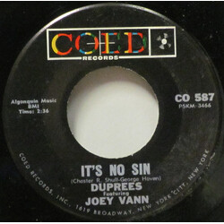 The Duprees / Joey Vann It's No Sin / The Sand And The Sea USED VINYL 7INCH 45 RPM