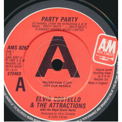 Elvis Costello & The Attractions / The Royal Guard Horns Party Party USED VINYL 7INCH PROMO