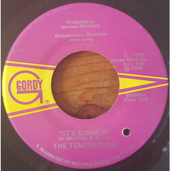 The Temptations It's Summer / I'm The Exception To The Rule USED VINYL 7INCH 45 RPM SINGLE