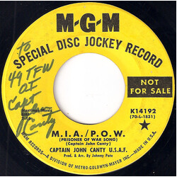 Captain John Canty U.S.A.F. M.I.A. / P.O.W. (Prisoner Of War Song) USED VINYL 7INCH 45 RPM PROMO