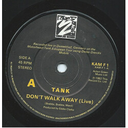 Tank (6) Don't Walk Away USED VINYL 7INCH 45 RPM SINGLE STEREO