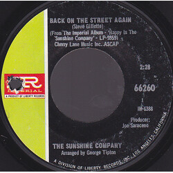 The Sunshine Company Back On The Street Again Vinyl 7" USED