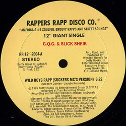 G.Q.G. & Slick Sheik Wild Boys Rapp USED VINYL 12INCH 33 S RPM SINGLE