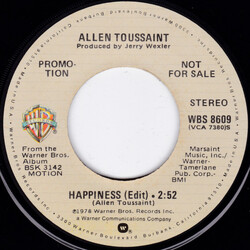 Allen Toussaint Happiness USED VINYL 7INCH 45 RPM PROMO STEREO MONO