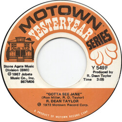 R. Dean Taylor Gotta See Jane / Indiana Wants Me USED VINYL 7INCH 45 RPM STEREO MONO