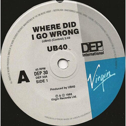 UB40 Where Did I Go Wrong USED VINYL 7INCH 45 RPM SINGLE