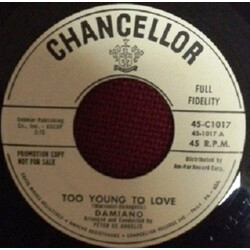 Joe Damiano Too Young To Love USED VINYL 7INCH 45 RPM SINGLE PROMO