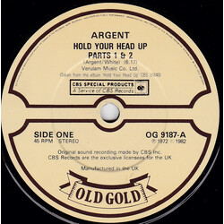 Argent Hold Your Head Up (Parts 1 & 2) USED VINYL 7INCH 45 RPM SINGLE