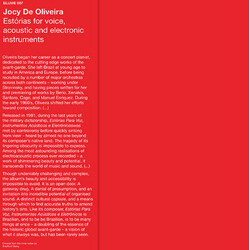 Jocy de Oliveira Estórias Para Voz, Instrumentos Acústicos e Eletrônicos Vinyl LP USED