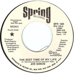 Joe Simon The Best Time Of My Life / What We Gonna Do Now USED VINYL 7INCH MONO 45 RPM PROMO