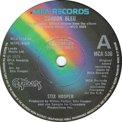 "Stix" Hooper Cordon Bleu USED VINYL 7INCH 45 RPM SINGLE PROMO