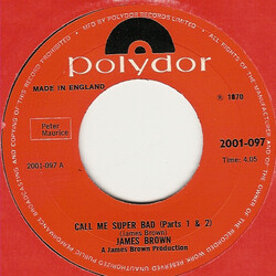 James Brown Call Me Super Bad (Parts 1, 2 & 3) USED VINYL 7INCH 45 RPM