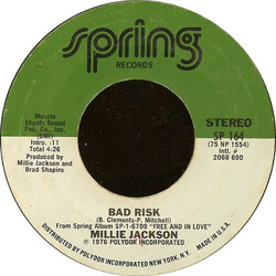 Millie Jackson Bad Risk / There You Are USED VINYL 7INCH 45 RPM SINGLE