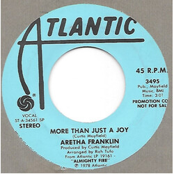 Aretha Franklin More Than Just A Joy USED VINYL 7INCH 45 RPM SINGLE PROMO