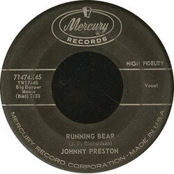 Johnny Preston Running Bear USED VINYL 7INCH SINGLE 45 RPM