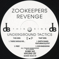 Zookeepers Revenge Underground Tactics E"P USED VINYL 12INCH 33 S RPM EP
