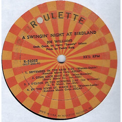 Joe Williams A Swingin' Night At Birdland Vinyl LP USED