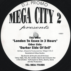Mega City 2 London To Essex In 3 Hours / Darker Side Of Evil USED VINYL 12INCH 45 RPM PROMO