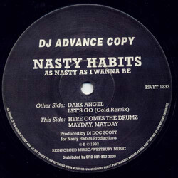 Nasty Habits As Nasty As I Wanna Be USED VINYL PROMO 12INCH 33 S RPM