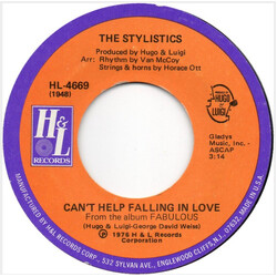 The Stylistics Can't Help Falling In Love USED VINYL 7INCH 45 RPM SINGLE