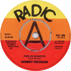 Sonny Okosun Fire In Soweto USED VINYL 7INCH 45 RPM SINGLE PROMO