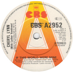 Cheryl Lynn If This World Were Mine USED VINYL 7INCH 45 RPM SINGLE PROMO