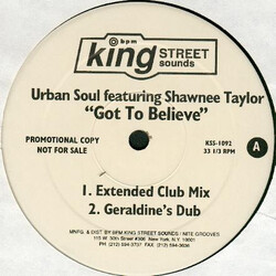 Urban Soul / Shawnee Taylor Got To Believe USED VINYL 12INCH 33 S RPM PROMO