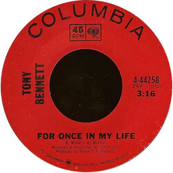 Tony Bennett For Once In My Life USED VINYL 7INCH 45 RPM STYRENE