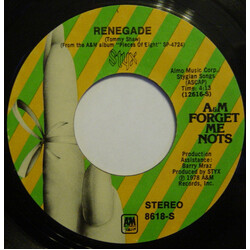 Styx Renegade / Sing For The Day USED VINYL 7INCH 45 RPM SINGLE REISSUE STEREO