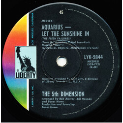 The Fifth Dimension Aquarius - Let The Sunshine In (The Flesh Failures) USED VINYL 7INCH 45 RPM SINGLE REPRESS