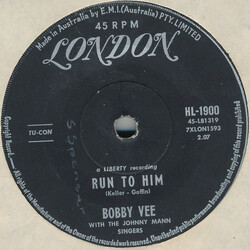 Bobby Vee / The Johnny Mann Singers Run To Him / Walkin' With My Angel USED VINYL 7INCH 45 RPM SINGLE