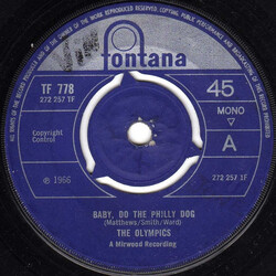 The Olympics Baby, Do The Philly Dog USED VINYL 7INCH SINGLE 45 RPM MONO